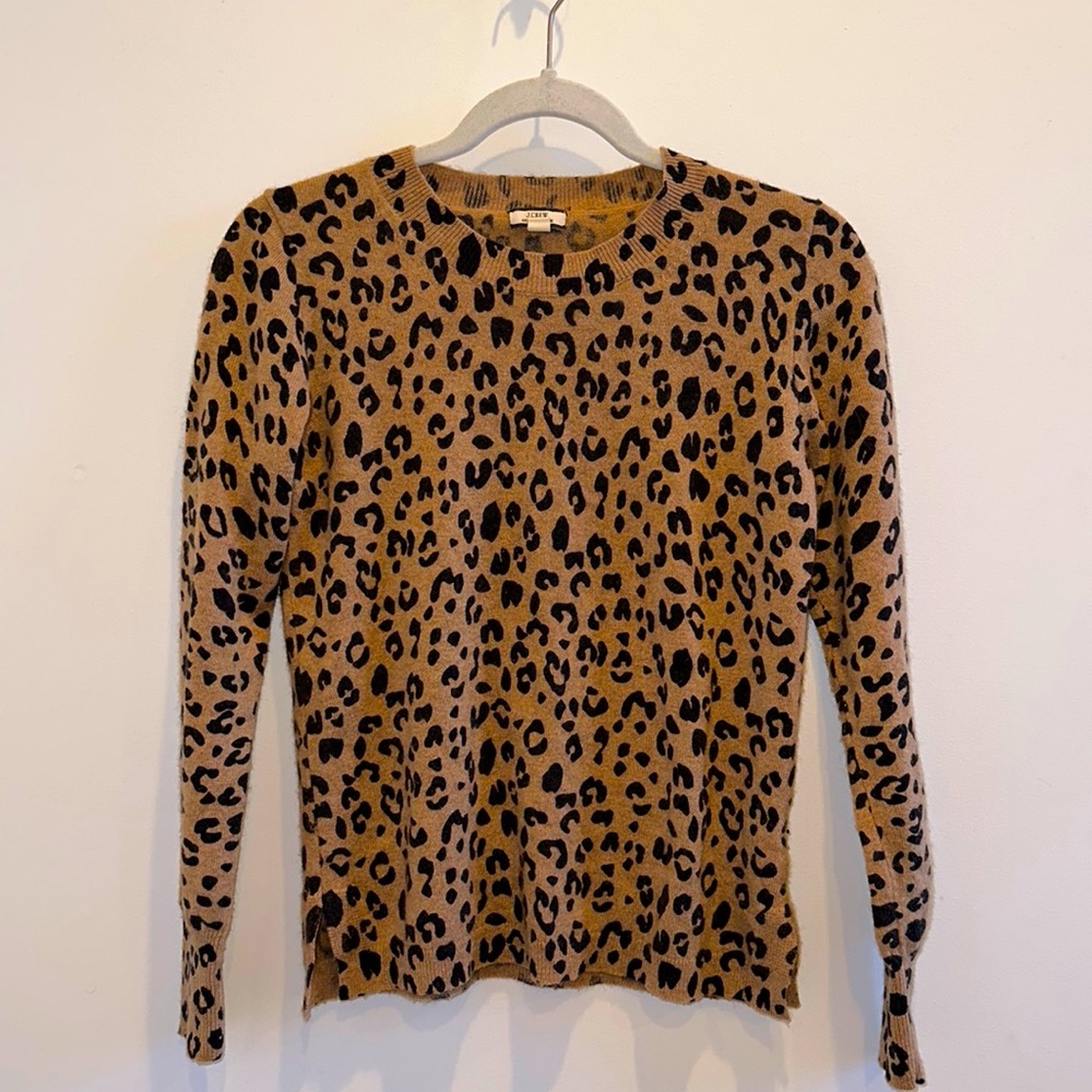 J. Crew Leopard Cashmere Sweater